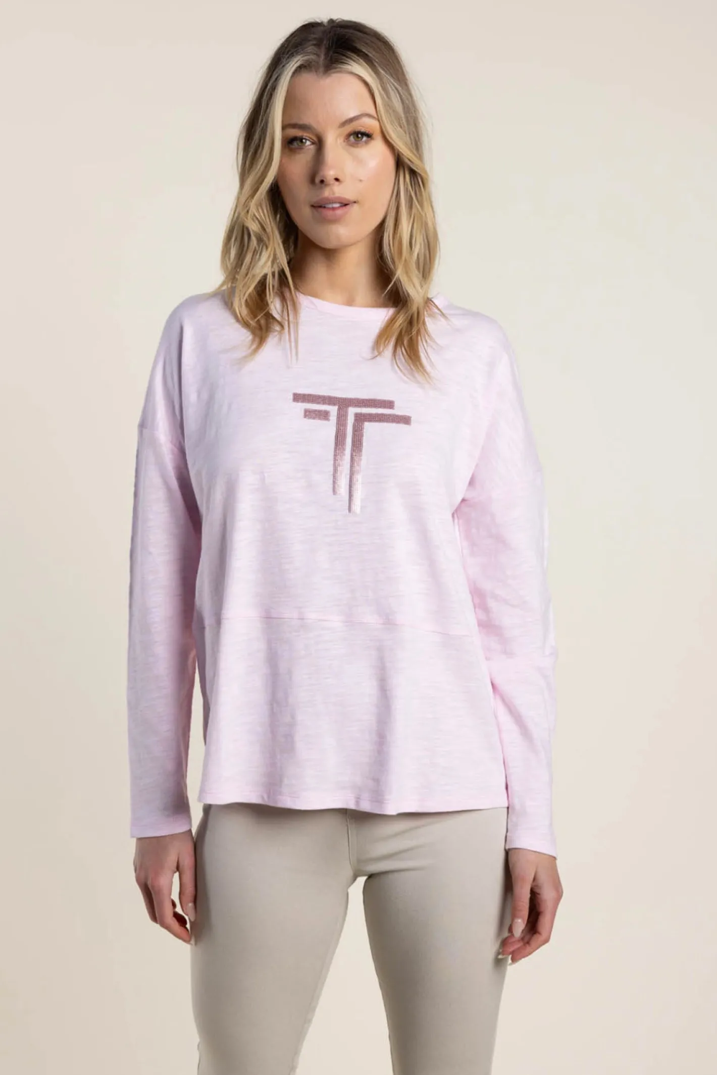 Two-T's Alice Long Sleeve Tee - Pale Pink - TT34 Best