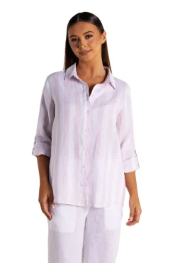 Two-T's Amara Linen Shirt - Rose Pink - TT35 Online