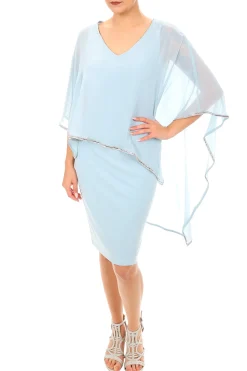 Frank Lyman Aquamist Chiffon Layer Dress - Light Blue - FL99 Sale
