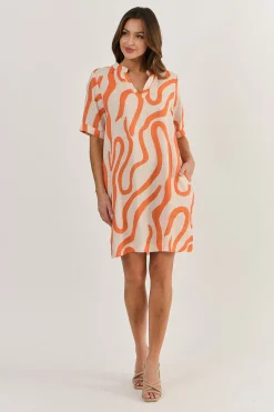 Naturals By O & J Avalon Linen Dress - Tamarind - OJ42 Clearance