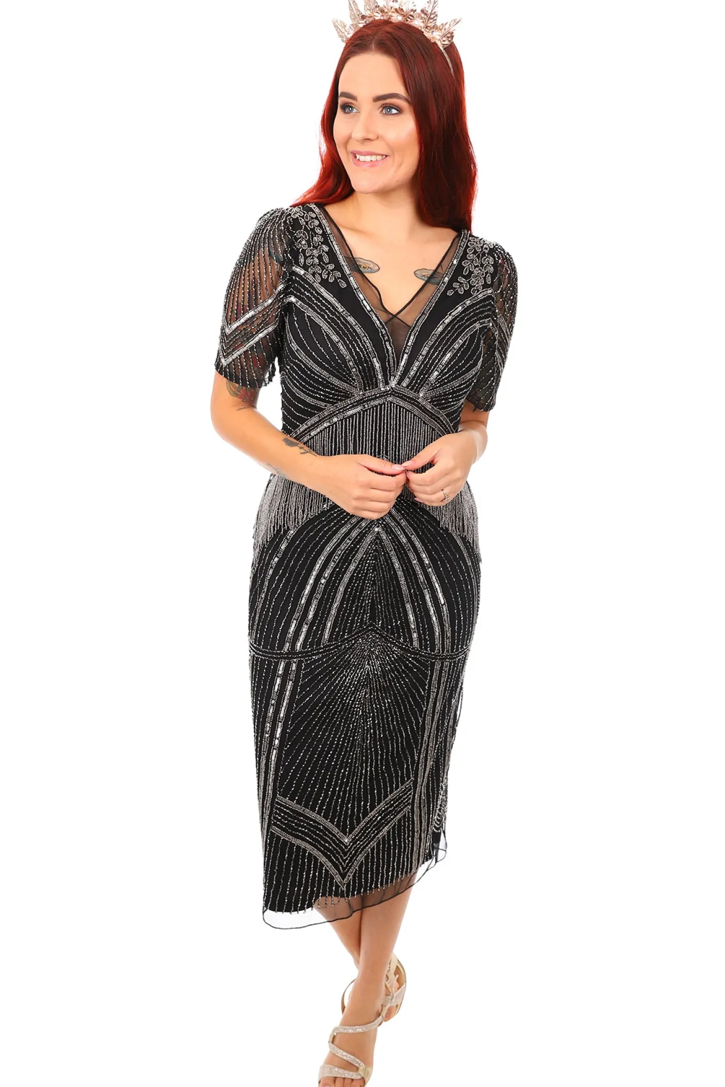 Jesse Harper Beaded Queen Dress Outlet