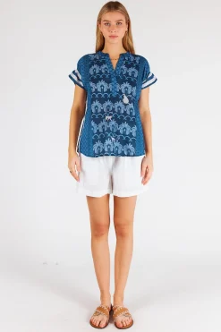 Lula Life Blakely Sleeveless Top - Navy - LL47 Discount