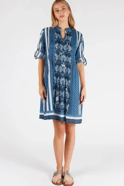 Lula Life Blakely Tucked Dress - Navy - LL48 Outlet