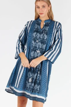Lula Life Blakely Tucked Dress - Navy - LL48 Outlet