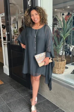 The Italian Cartel Campana Dress - Charcoal - IC8 Clearance