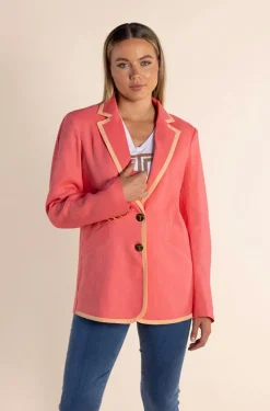 Two-T's Cara Blazer - Coral/Manderine - TT45 Hot