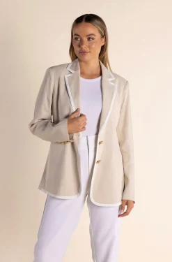 Two-T's Cara Blazer - Natural/White - TT45 Outlet