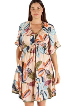 Lula Soul Cayman Tie Dress - Print - LS1 New