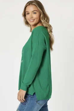 Threadz Cest La Vie Sweat - Ivy - TZ21 Sale