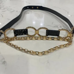 Frank Lyman Charcoal Reptilian Belt Clearance