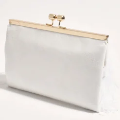 Adorne Cher Feather Floaty Clutch - White - AD13