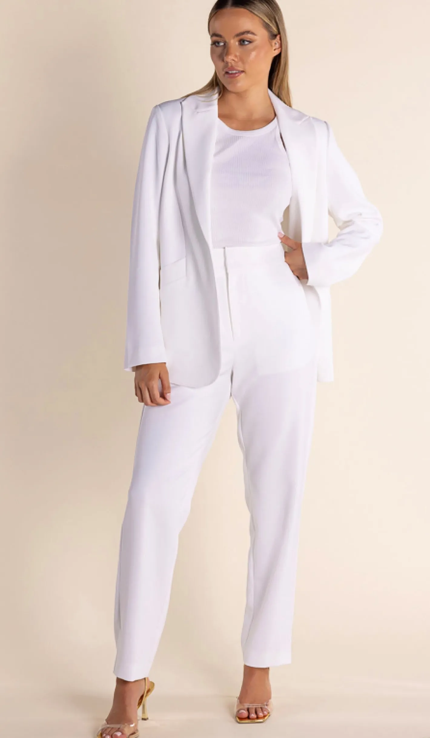 Two-T's Clare Suit Blazer - White - TT43 New