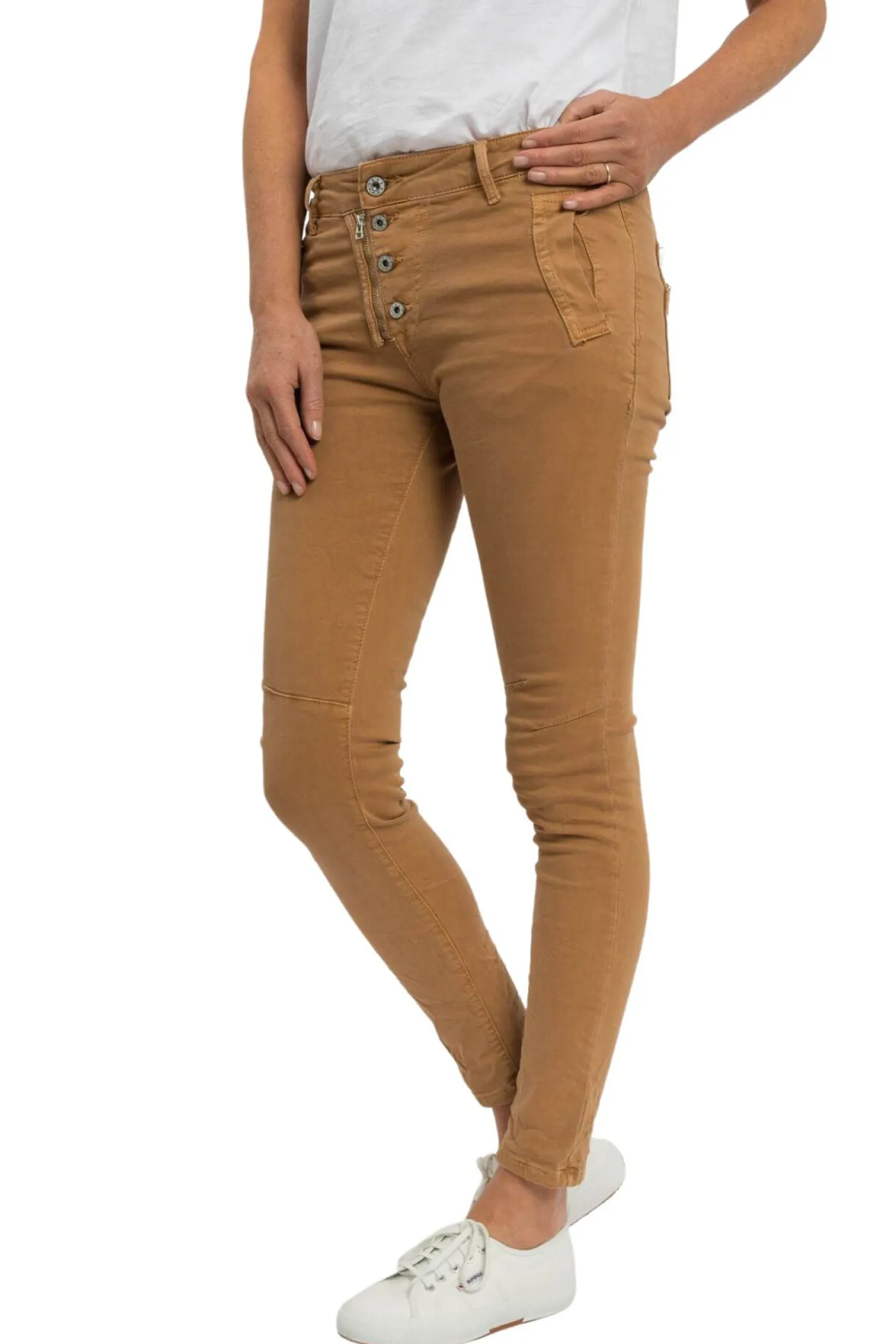 Italian Star Classic Button Jeans - Biscotti - IS10 Discount