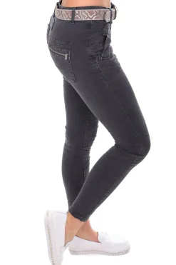 Italian Star Classic Button Jeans - Charcoal - IS10 Clearance