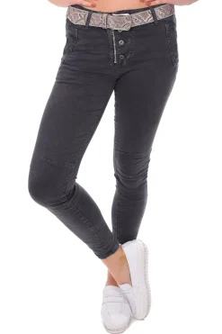 Italian Star Classic Button Jeans - Charcoal - IS10 Clearance