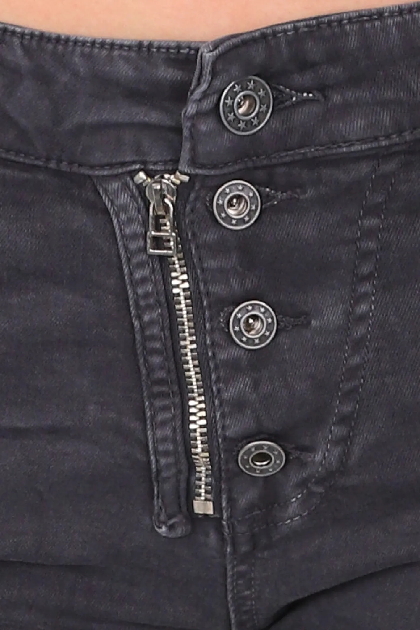 Italian Star Classic Button Jeans - Charcoal - IS10 Clearance