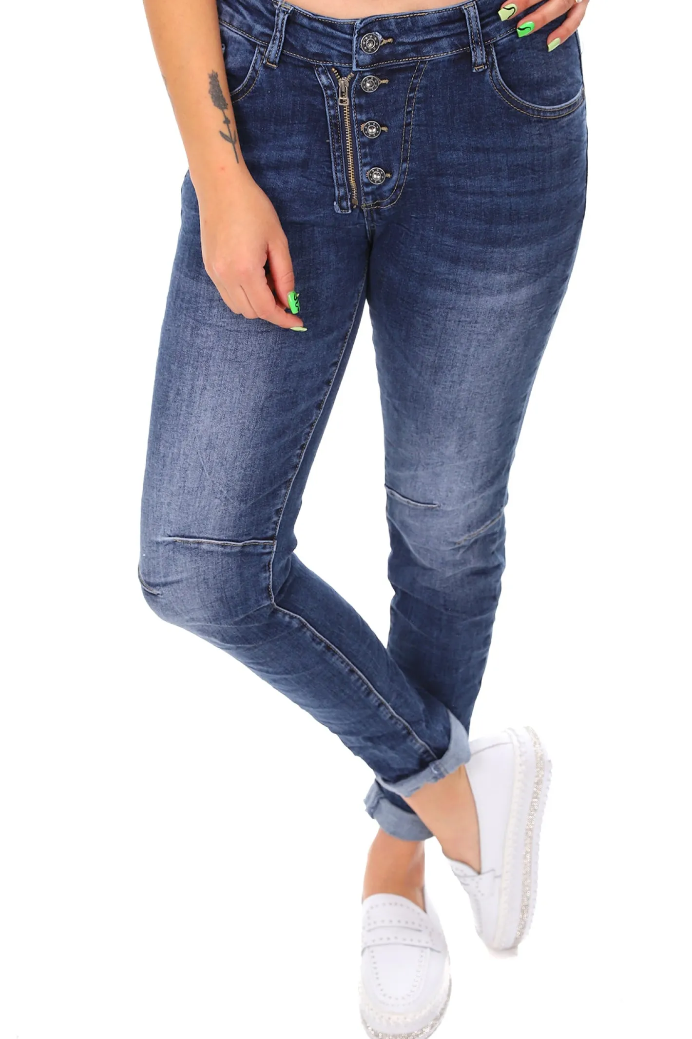 Italian Star Classic Button Jeans - Denim - IS10 Clearance