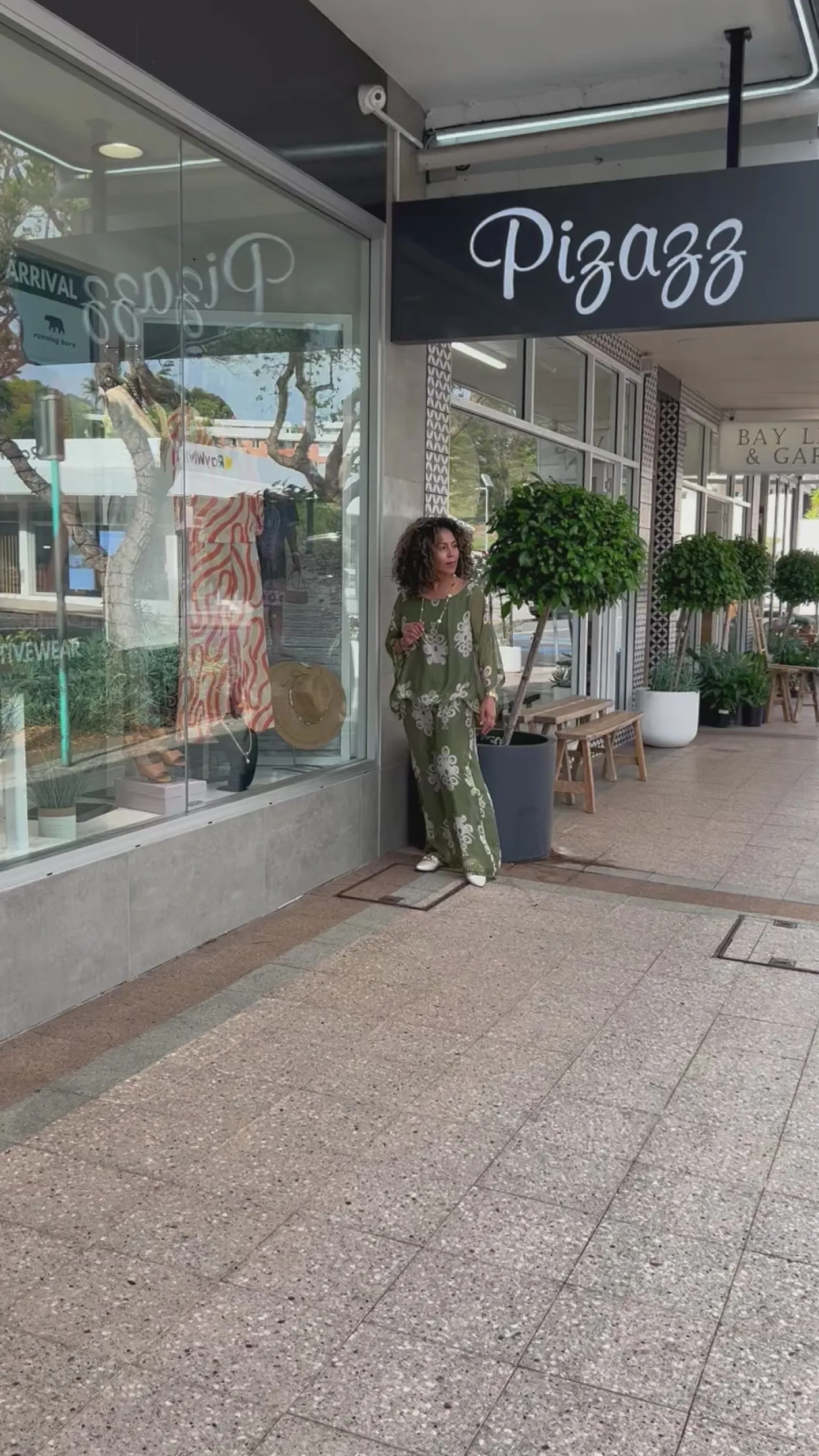 Cindy G Clover Print Pants - Khaki/Cream - CG38 Outlet