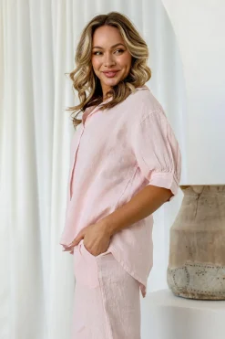 Free Angel Colazione Linen Top - Blush - FA23 Clearance
