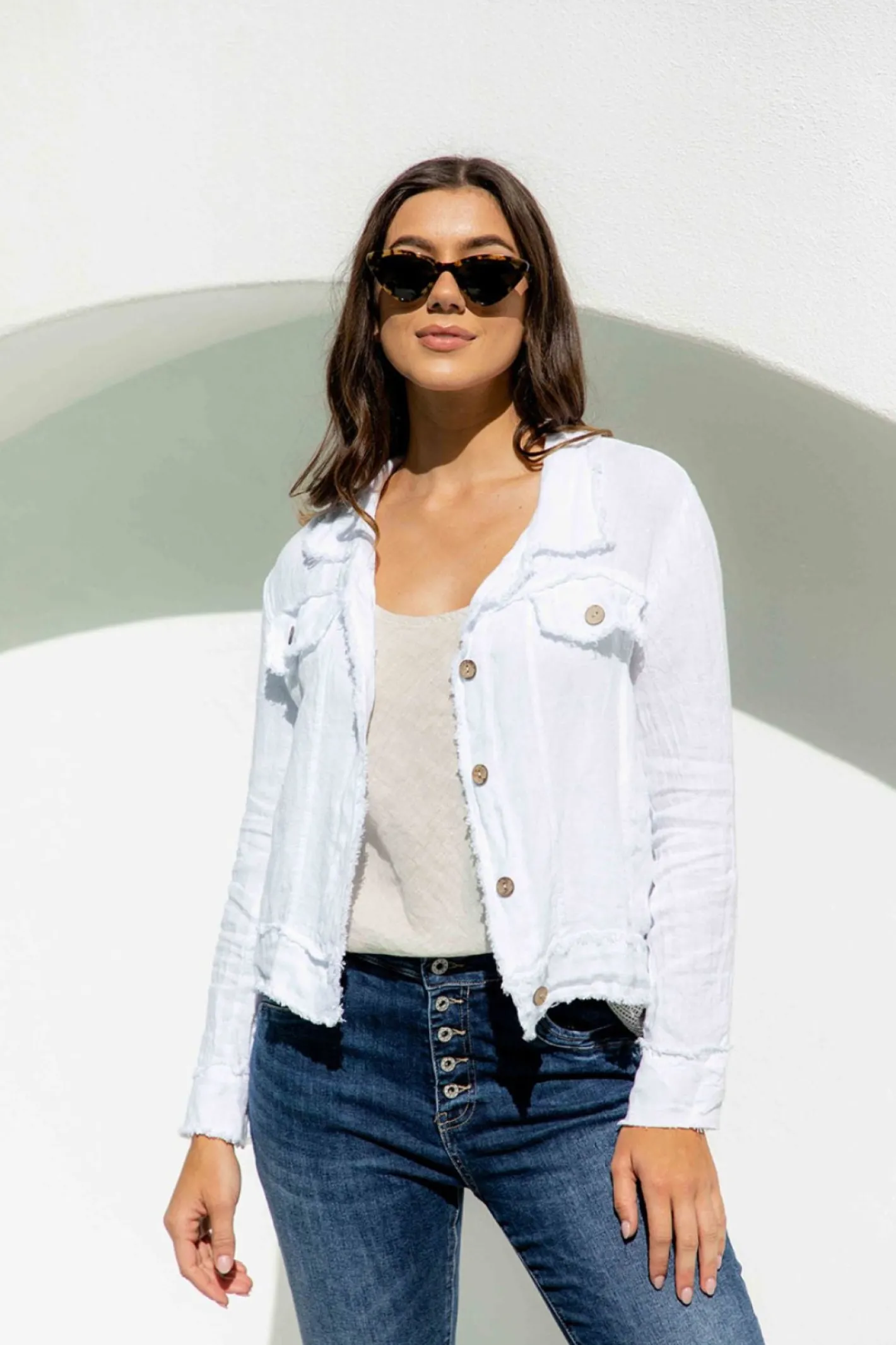 The Italian Cartel Corte Jacket - White - IC57 Sale
