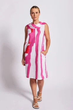 See Saw Cowl Neck Dress - Pink/Orange - SS23 New