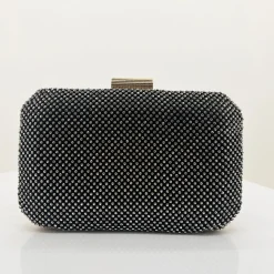 Adorne Diamante Mesh Clutch - Black Crystal - AD17 Best