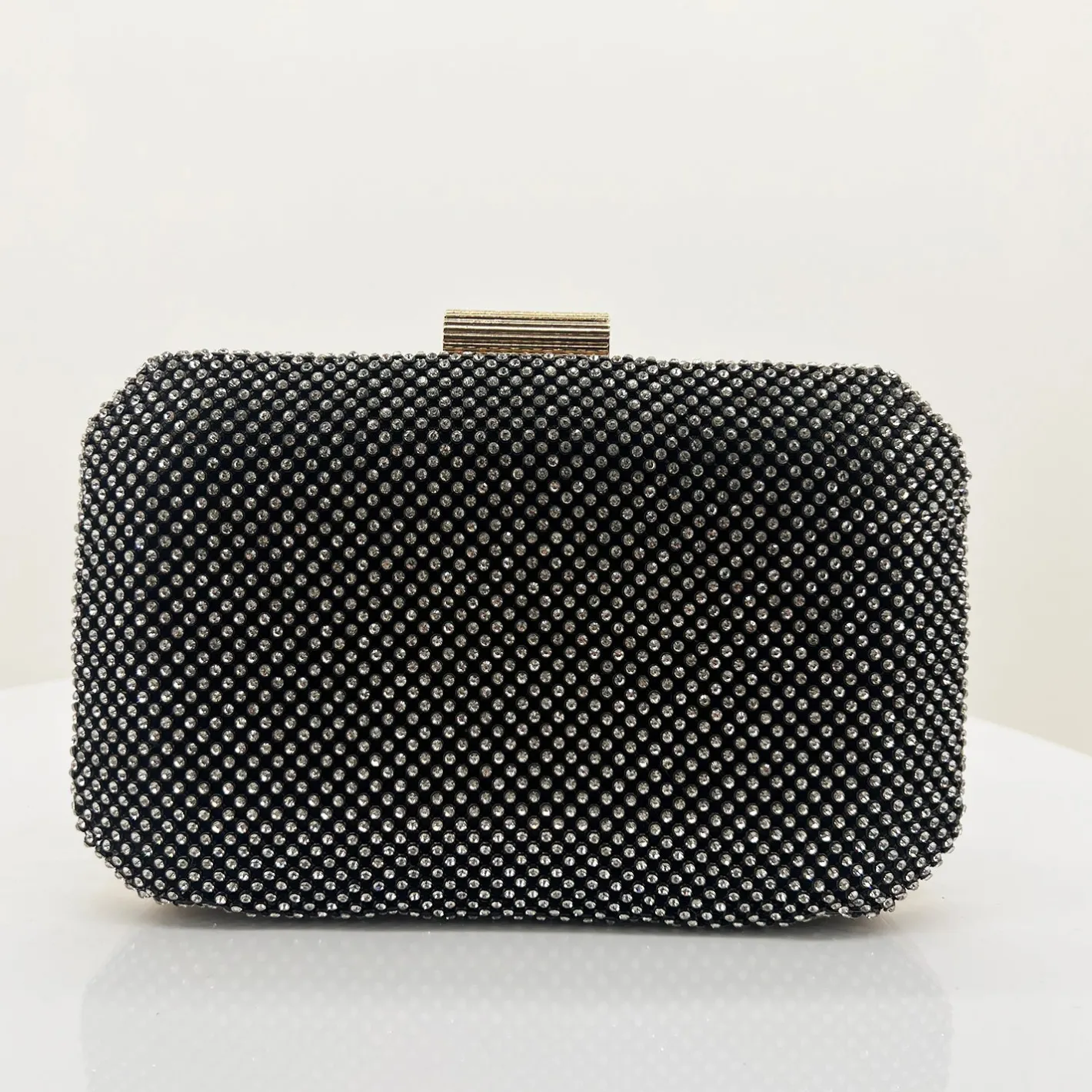 Adorne Diamante Mesh Clutch - Black Crystal - AD17 Best