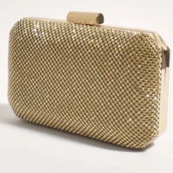 Adorne Diamante Mesh Clutch - Gold Crystal - AD17 Sale