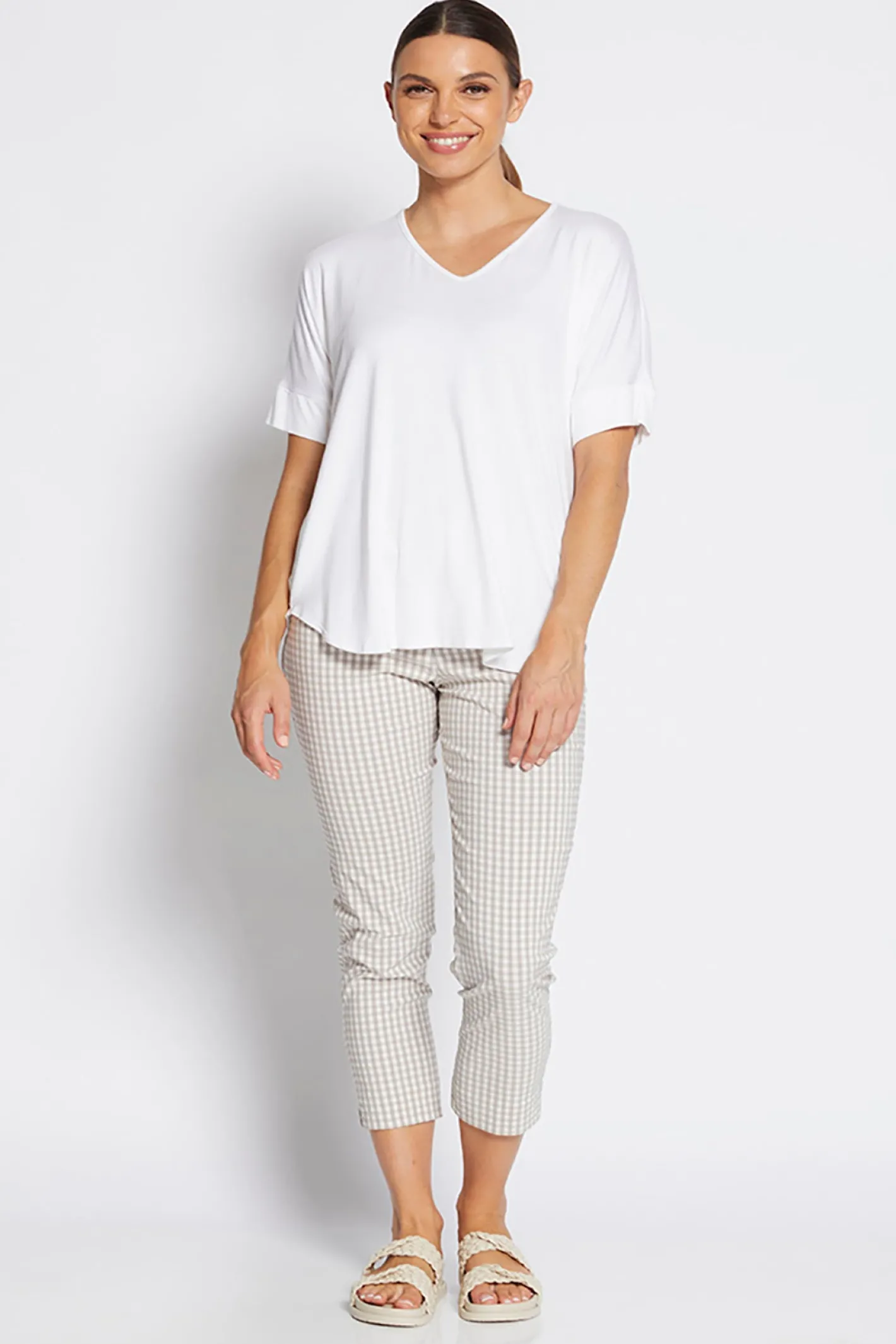 Philosophy Easy 7/8 Pant - Gingham - PH46 Outlet