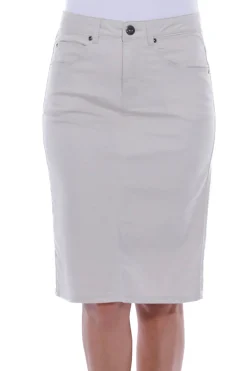 Cafe Latte Easy Jean Skirt - Putty - CL18 Clearance