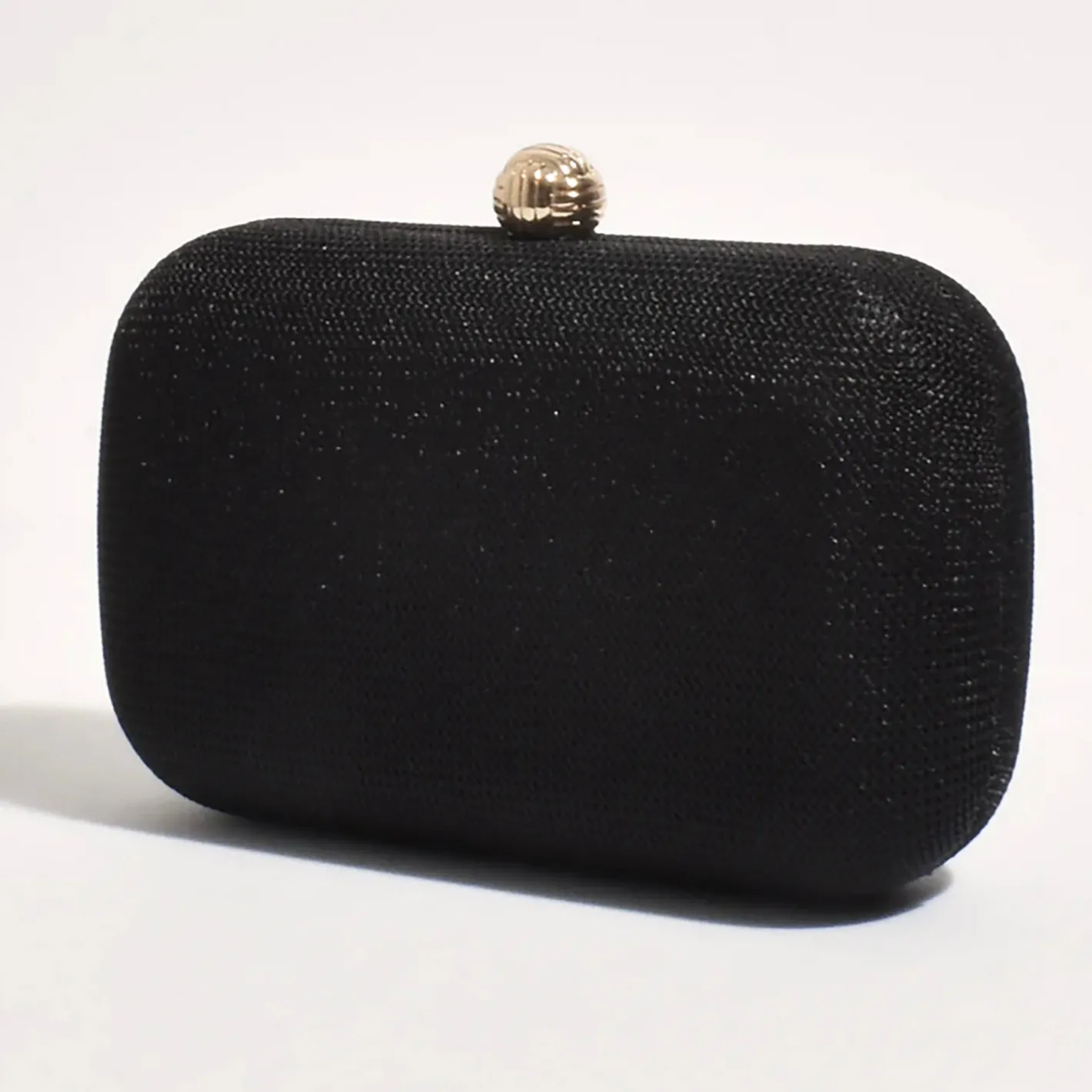Adorne Ella Woven Structured Clutch - Black - AD5 New