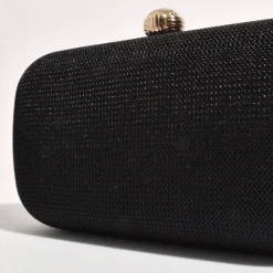 Adorne Ella Woven Structured Clutch - Black - AD5 New