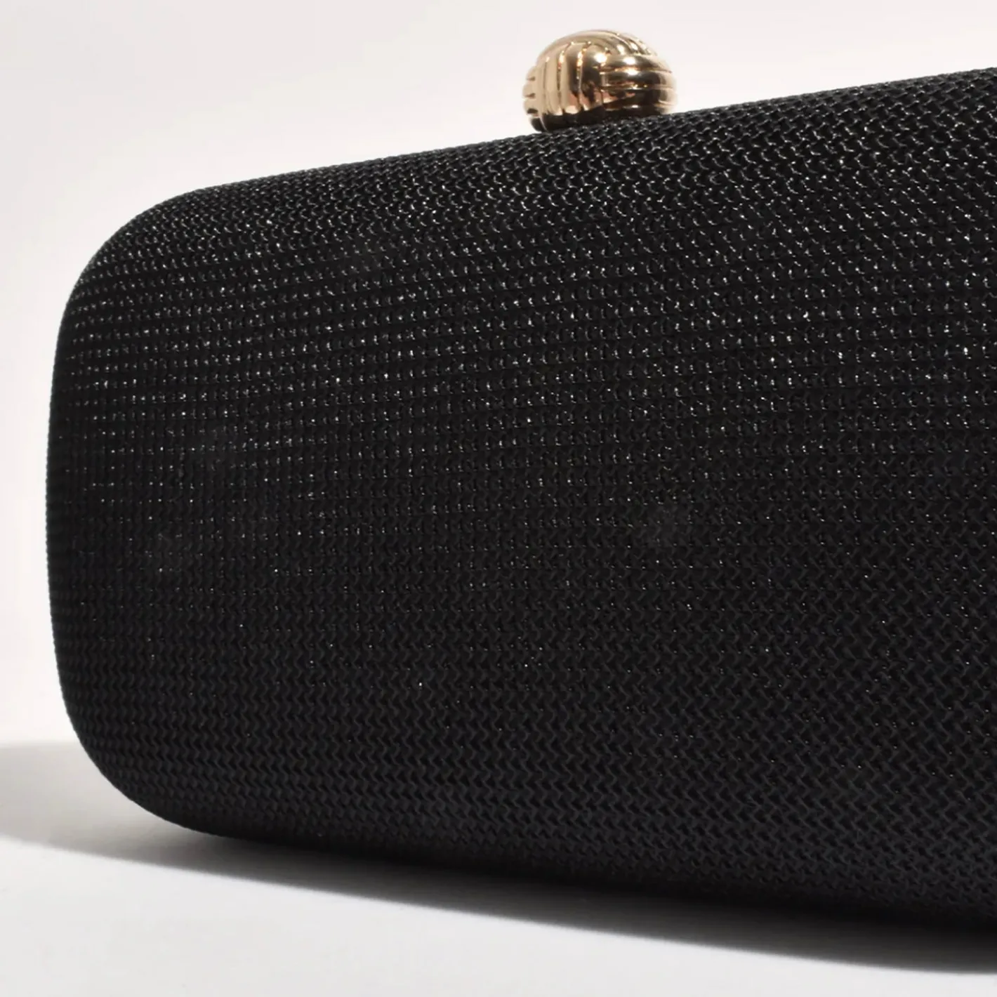 Adorne Ella Woven Structured Clutch - Black - AD5 New