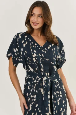 Naturals By O & J Ellison Linen Dress - Universe -OJ29 Outlet