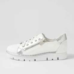 Top End Shoes Elos Sneaker - White And Silver - TE8 Discount