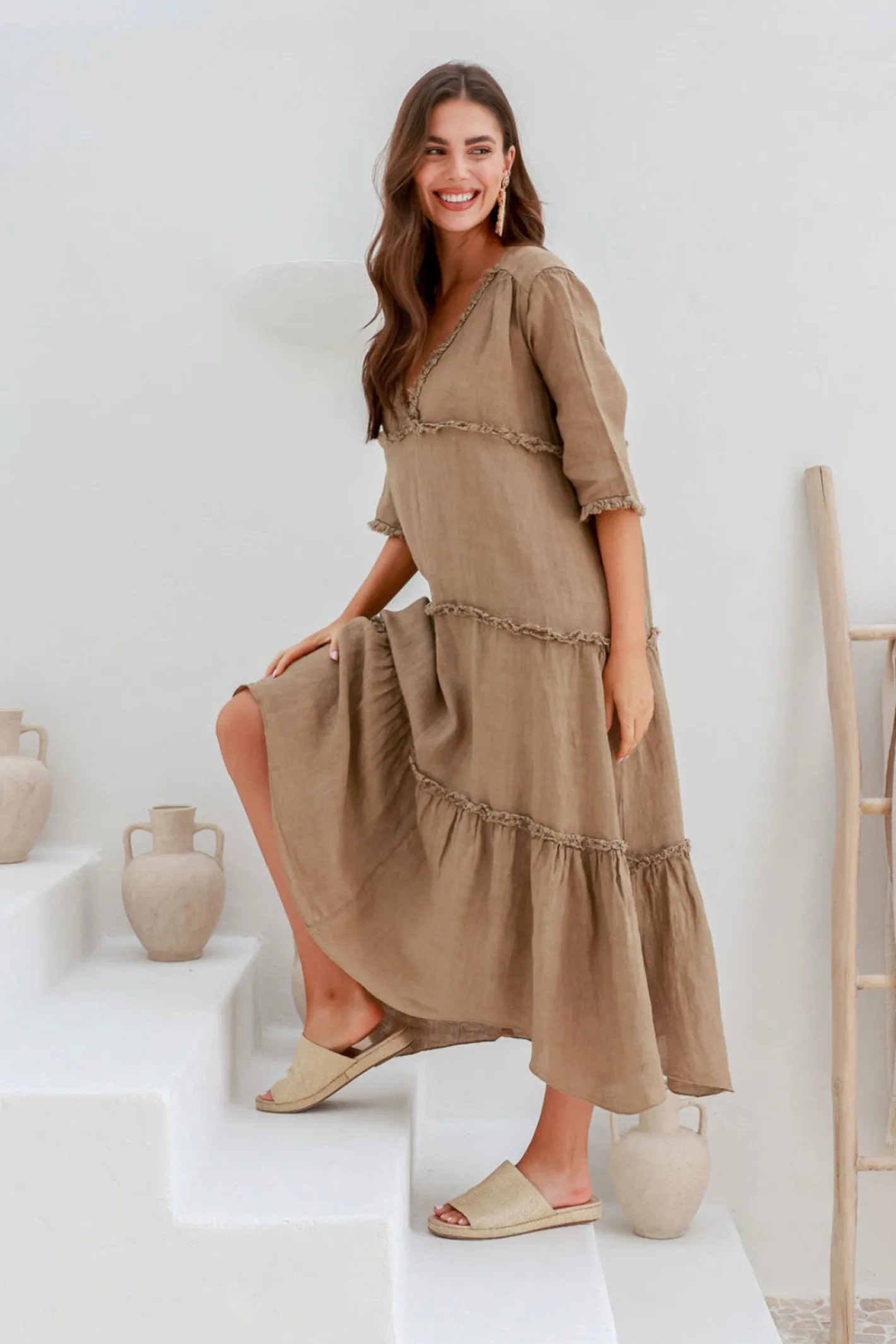 The Italian Cartel Emily Dress - Mocha - IC40 Hot
