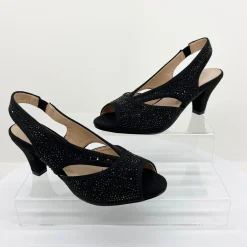 Clarice Emily Shimmer Heel | Black Micro | C3 Outlet