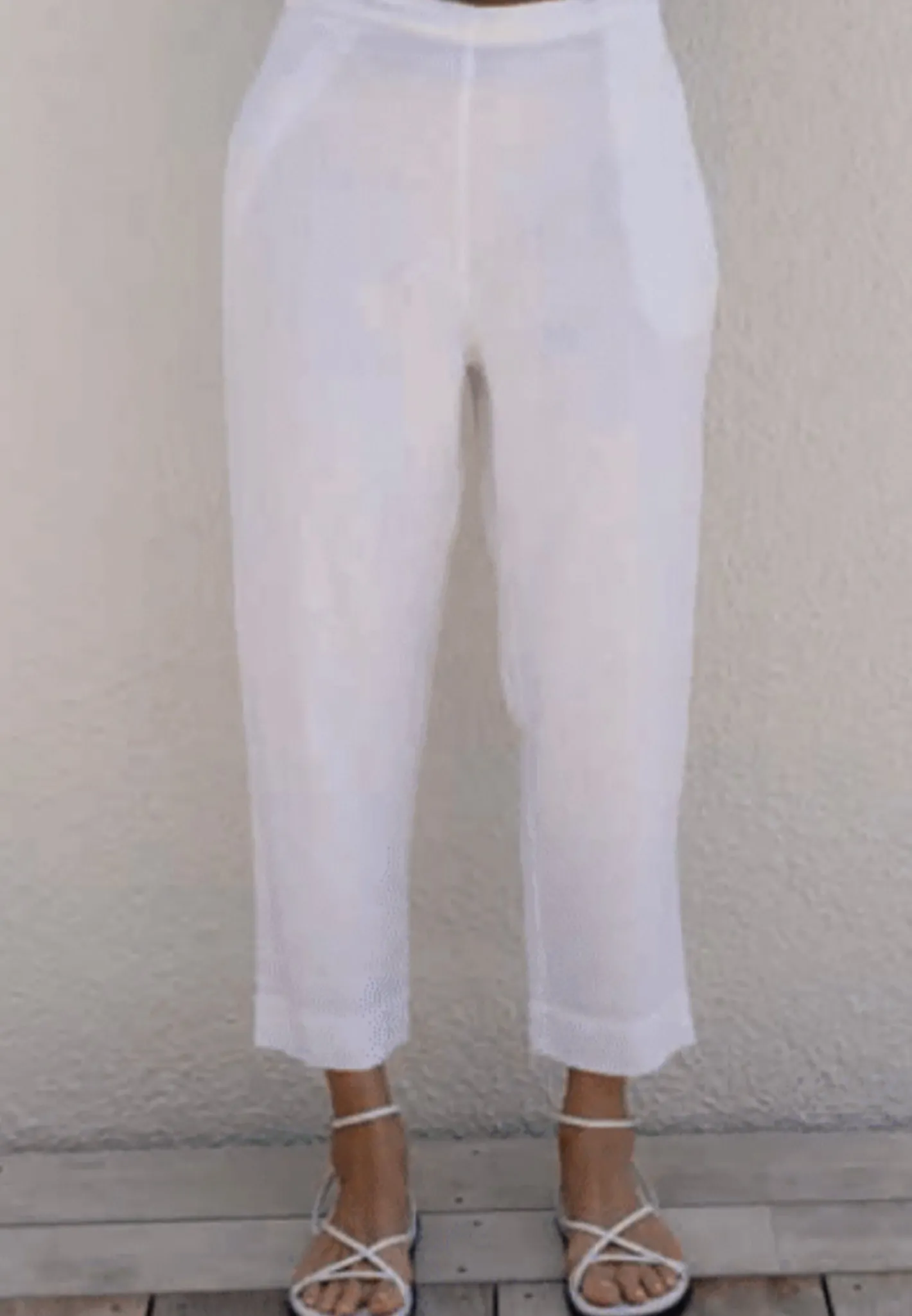 See Saw Flat Front 7/8 Pant - White - SS15 Outlet