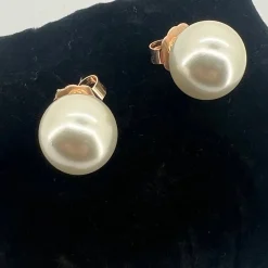 Adorne Glass Pearl Stud Earrings - Pearl - AD22