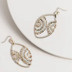 Spice Up Gold & White Bead Teardrop Earrings - SM2 New