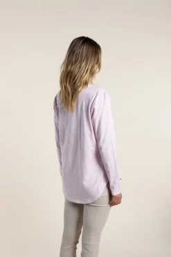 Two-T's Halli Long Sleeve Tee - Pale Pink- TT39 Hot
