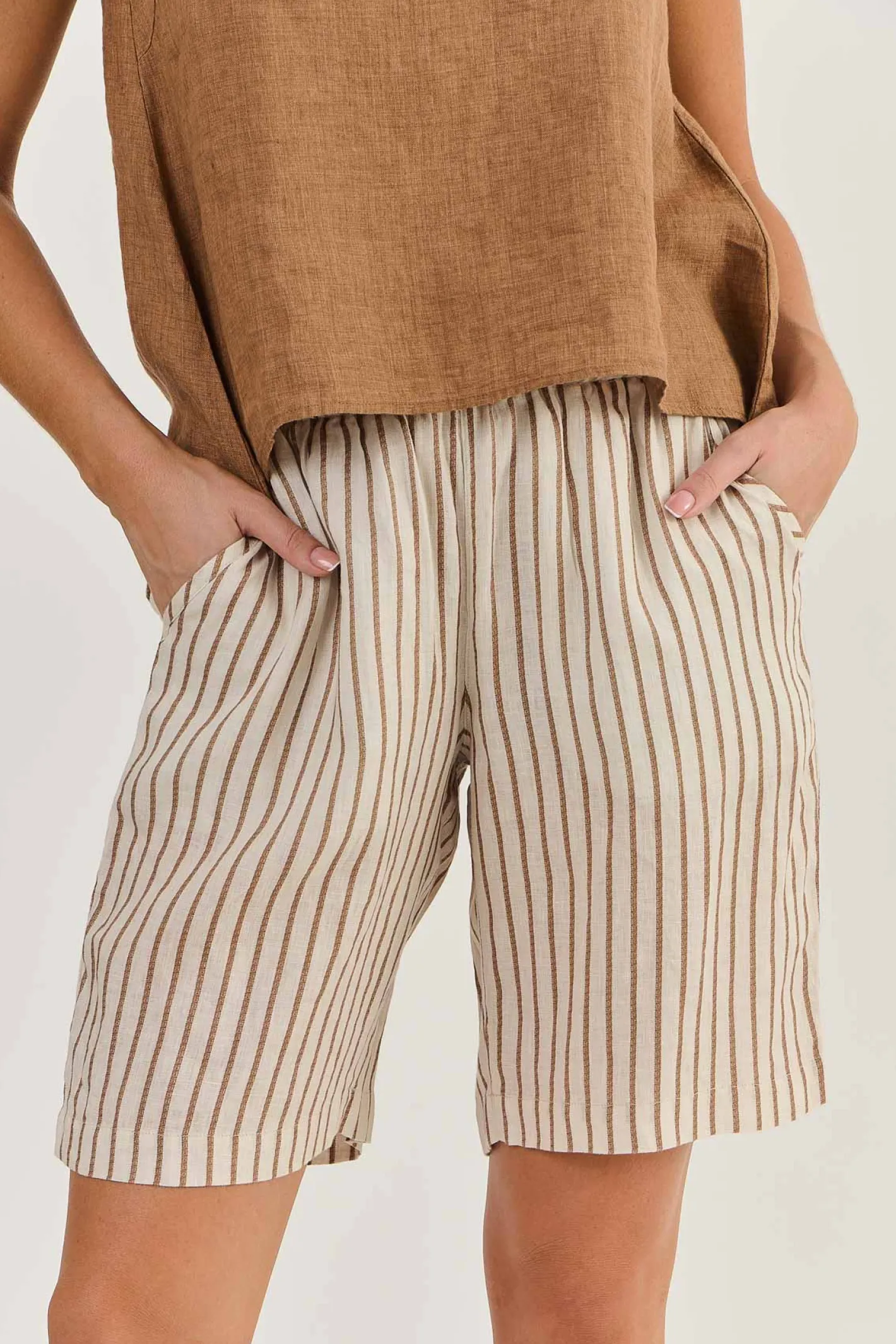 Naturals By O & J Hayley Linen Short - Ginger Slice - OJ14 Clearance