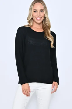 Cali & Co HoneyComb Knit -Black - CC10 Discount