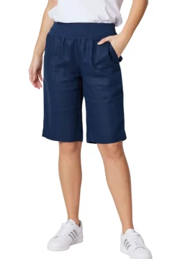 Gordon smith Jersey Waist Linen Shorts - Navy - GS8 Hot