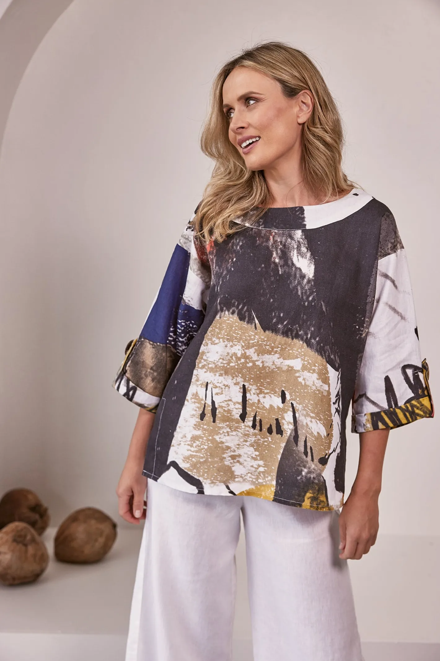 See Saw Kabuki 3/4 Sleeve Top - Print - SS14 New