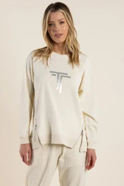 Two-T's Katarina Zip Sweater - Ivory - TT38 New