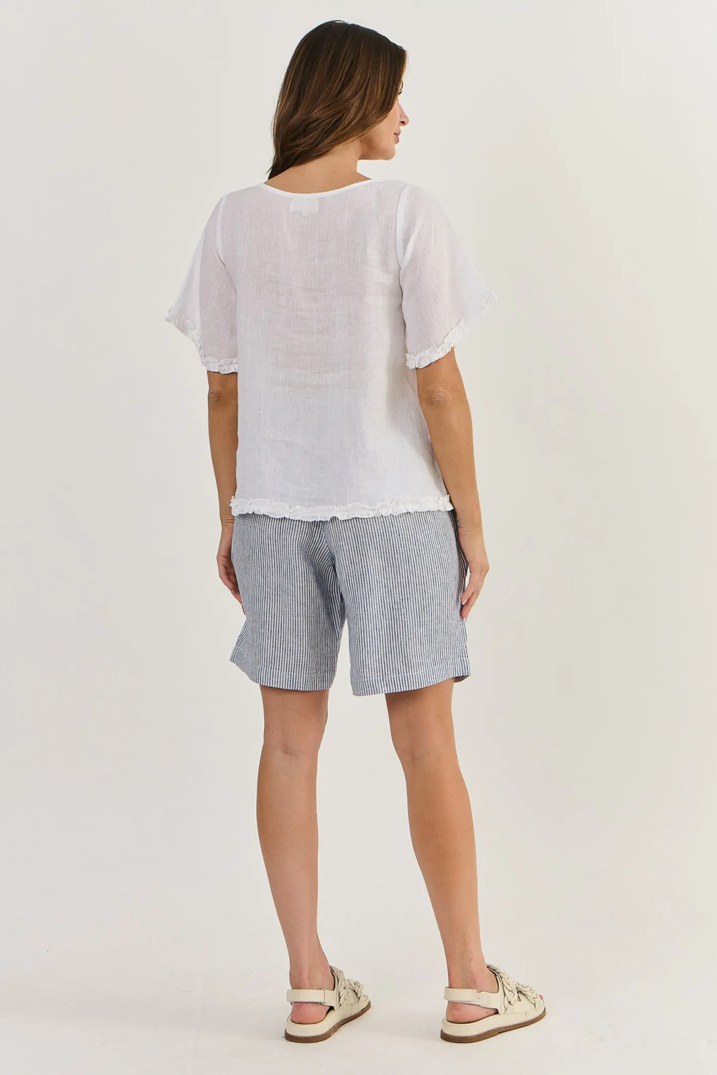 Naturals By O & J Kia Linen Top - White - OJ16