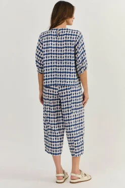 Naturals By O & J Kyleigh Crop Linen Pant - Delta Blot - OJ32 Sale