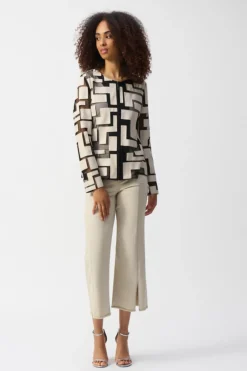 Joseph Ribkoff Leatherette Mesh Jacket - Moonstone - JR50 New