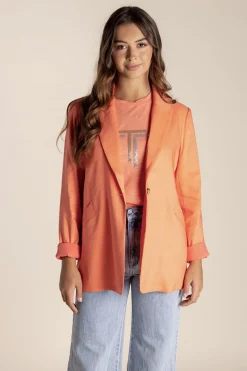 Two-T's Linen Blazer - Mango - TT10 Outlet